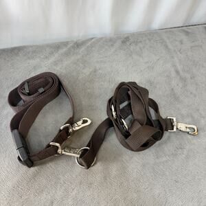 Dog Walking Belt System With Leash Hands-Free Brown Nylon For Large Dogs Adj